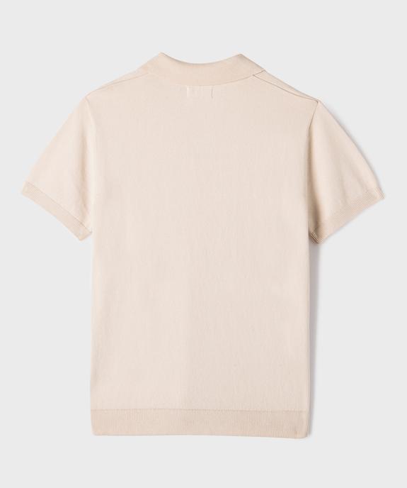 Polo en maille à col sans boutons garçon vue3 - GEMO 4G GARCON - GEMO