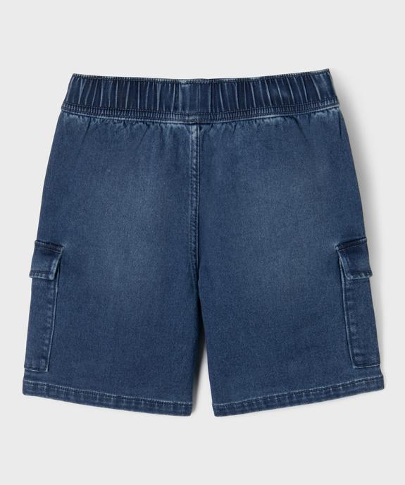Bermuda parachute en jean stretch avec taille ajustable garçon vue4 - GEMO 4G GARCON - GEMO