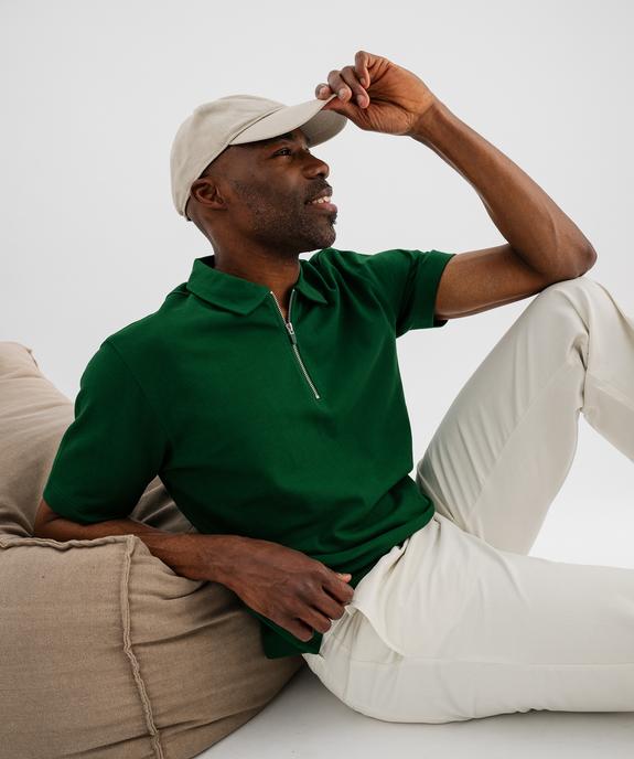 Polo manches courtes à col zippé homme vue2 - GEMO 4G HOMME - GEMO