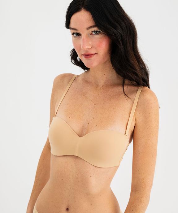  Soutien-gorge bandeau en microfibre avec bretelles muti-positions vue7 - GEMO 4G FEMME - GEMO