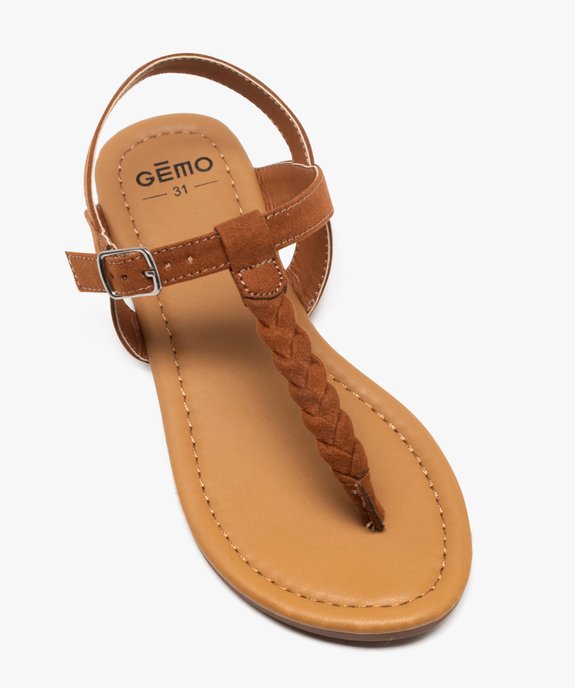 Sandales fille unies à entre-doigts avec bride tressée vue5 - PREMIER PRIX BY GEMO - GEMO