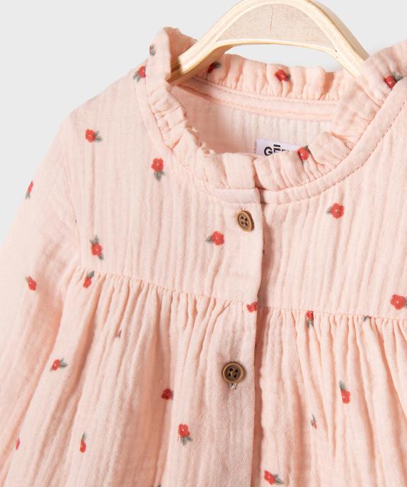 Blouse en gaze de coton à motifs fleuris bébé fille vue3 - GEMO(BEBE DEBT) - GEMO