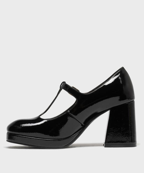 Escarpins Salomé vernis à talon bloc femme - Follow Me vue4 - FOLLOW ME - GEMO