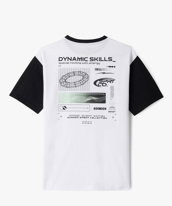 Tee-shirt bicolore motifs graphiques garçon vue4 - GEMO 4G GARCON - GEMO