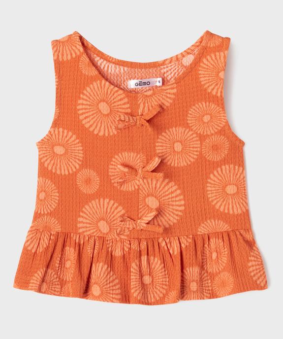 Débardeur imprimé à volants et noeuds fille vue2 - GEMO (ENFANT) - GEMO