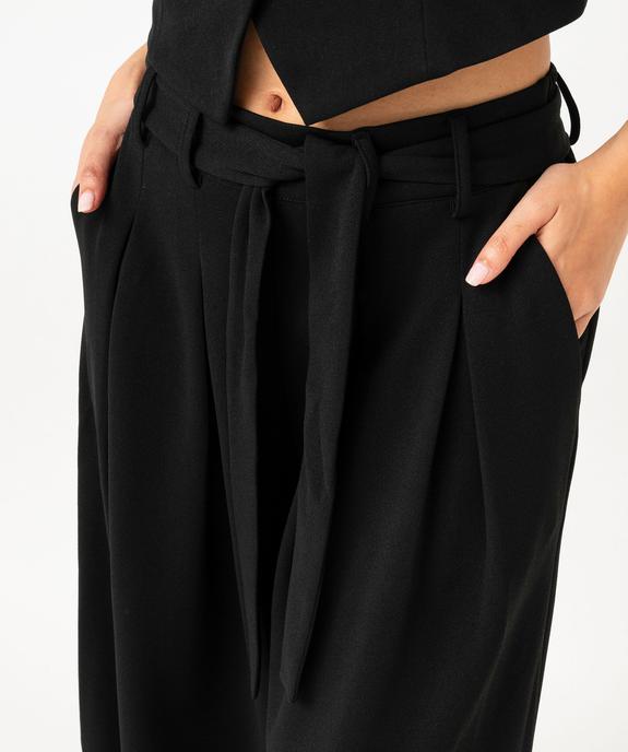 Pantalon large et court en maille avec ceinture femme vue6 - GEMO(FEMME PAP) - GEMO