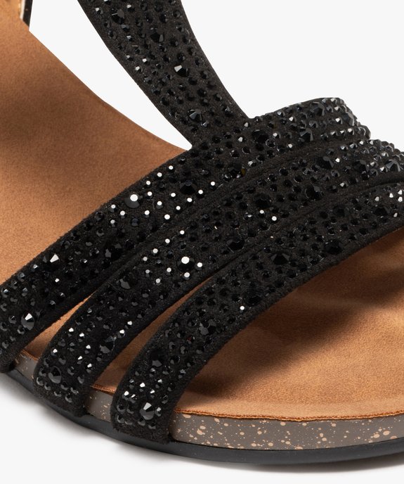 Sandales femme compensées à brides strass élastiquées vue12 - VALENTINA BALDA - GEMO