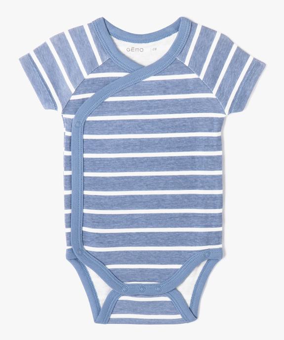 Body bébé à manches courtes fermeture croisée (lot de 5) vue3 - GEMO 4G BEBE - GEMO