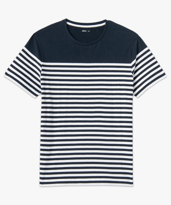 Tee-shirt homme rayé à manches courtes vue4 - GEMO (HOMME) - GEMO