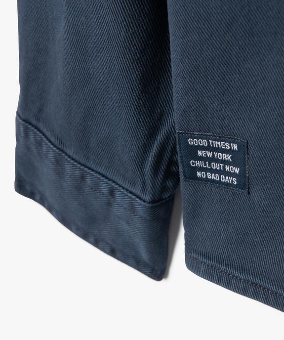 Chemise garçon à manches longues en twill épais au coloris unique vue2 - GEMO (JUNIOR) - GEMO