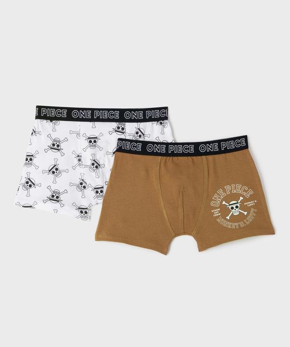 Boxers en coton stretch motif manga garçon (lot de 2) - One Piece vue1 - ONE PIECE - GEMO