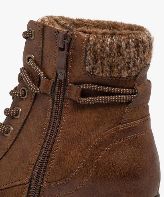 Boots femme à talon et fourrées avec col chaussette vue7 - GEMO(URBAIN) - GEMO