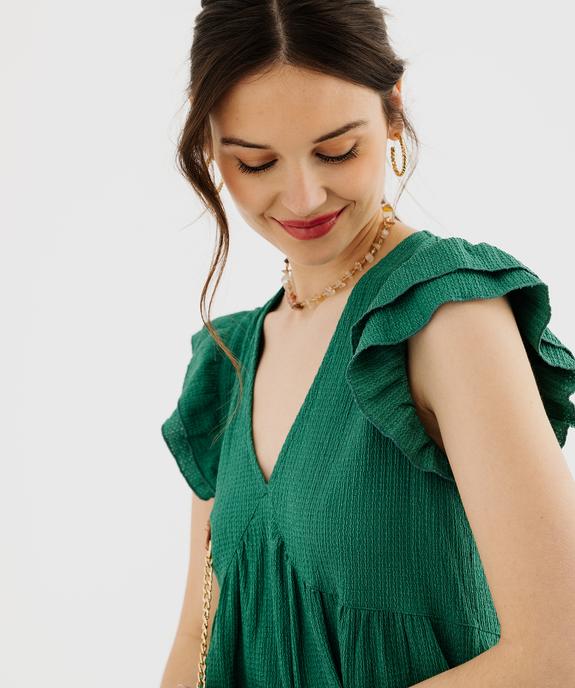 Robe à manches volantées avec taille empire femme vue2 - GEMO(FEMME PAP) - GEMO