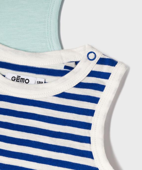 Débardeurs imprimés bébé garçon (lot de 2) vue2 - GEMO(BEBE DEBT) - GEMO