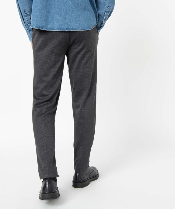 Pantalon homme à motif pied de poule avec taille ajustable vue3 - GEMO (HOMME) - GEMO