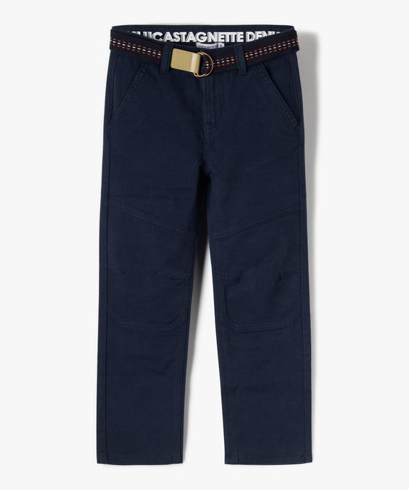 Pantalon chino avec renforts genoux garçon vue2 - LULUCASTAGNETTE - GEMO