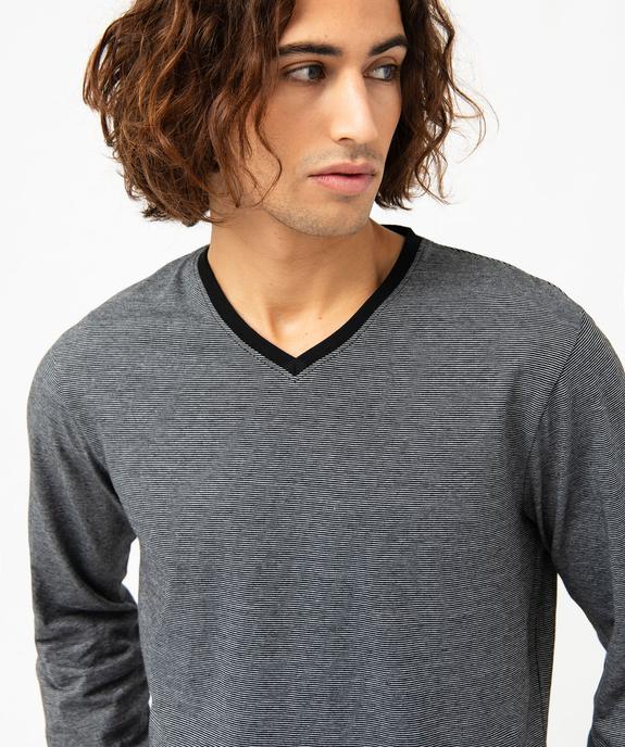 Pyjama bicolore à manches longues homme vue2 - GEMO 4G HOMME - GEMO