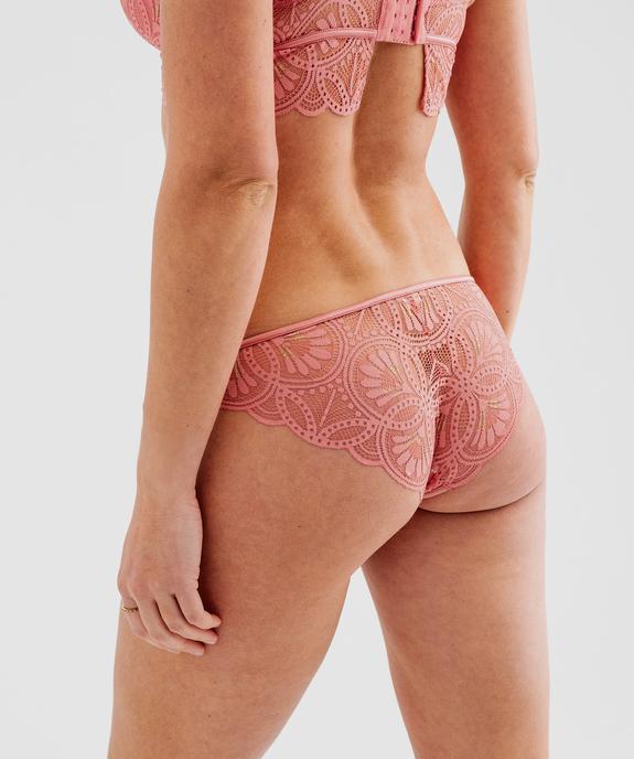 Culotte en dentelle scintillante et finitions satinées femme vue2 - GEMO(HOMWR FEM) - GEMO