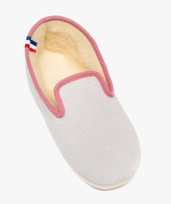 Chaussons enveloppants en velours doublés laine femme vue5 - GEMO(HOMWR FEM) - GEMO