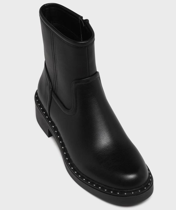 Boots zippées à clous et à petit talon femme vue6 - 5 MILES - GEMO