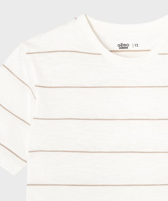Tee-shirt rayé à manches courtes garçon vue6 - GEMO 4G GARCON - GEMO