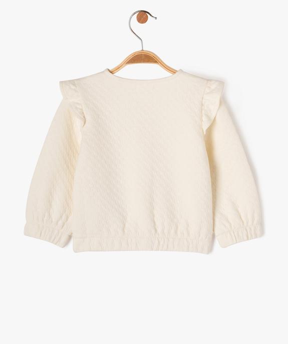Sweat zippé avec volants sur les épaules bébé fille vue4 - GEMO(BEBE DEBT) - GEMO