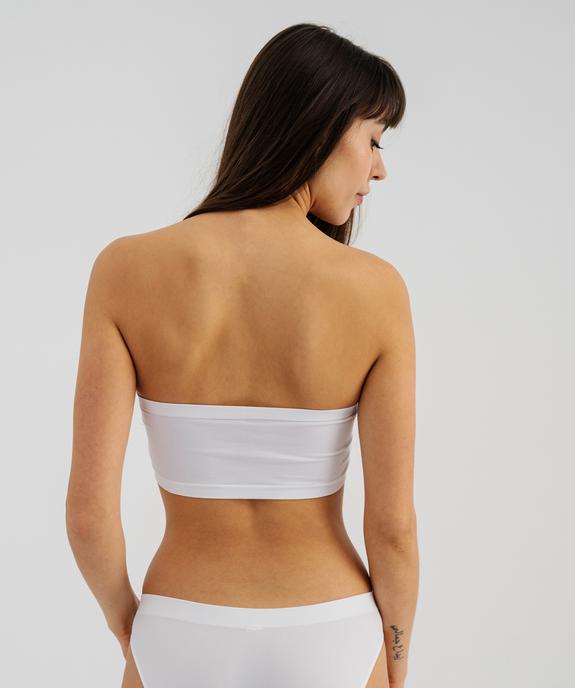 Soutien-gorge bandeau sans coutures avec coussinets amovibles vue5 - GEMO 4G FEMME - GEMO