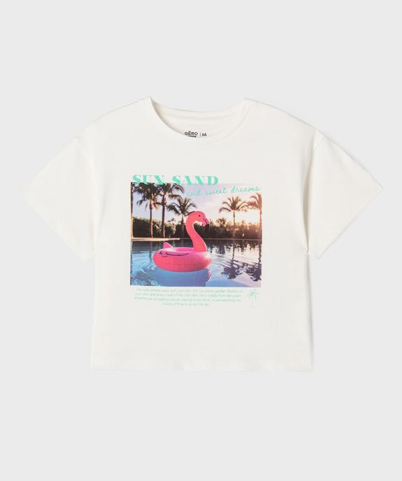 Tee-shirt manches courtes oversize à motif fille vue2 - GEMO 4G FILLE - GEMO