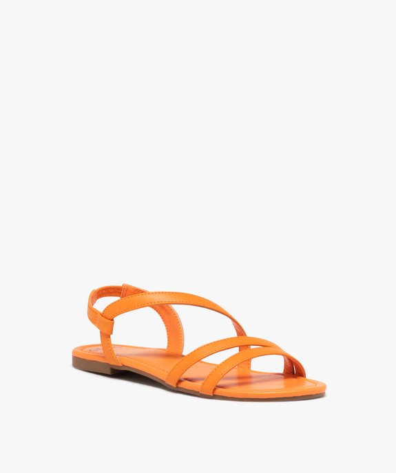 Sandales plates multibrides à enfiler femme vue2 - PREMIER PRIX BY GEMO - GEMO