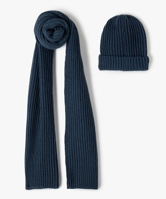 Ensemble bleu bonnet et écharpe pour femme  - GEMO