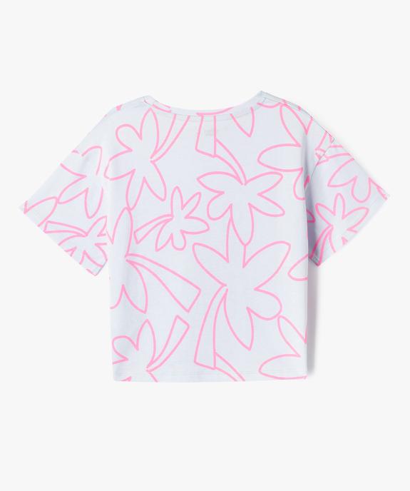 Tee-shirt oversize à larges motifs fille vue3 - GEMO 4G FILLE - GEMO