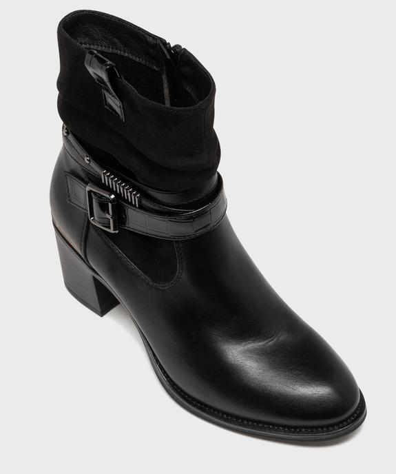 Bottines à talon avec tige drapée et brides à la cheville femme - Emilia Rosa vue5 - EMILIA ROSA - GEMO