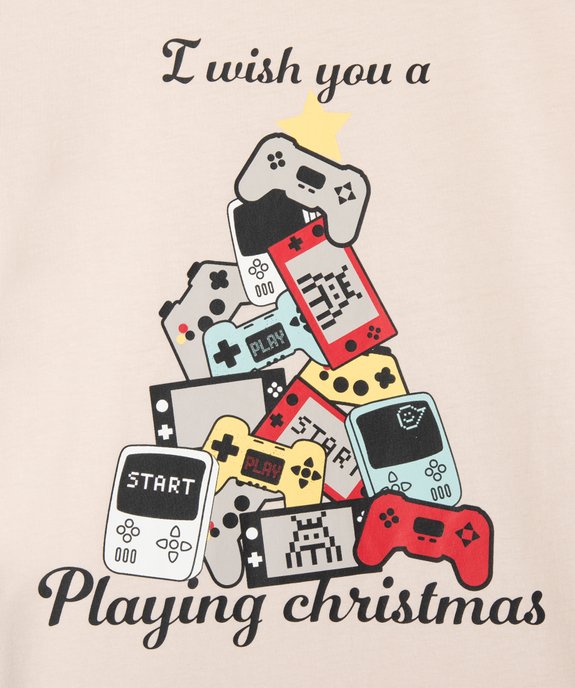 Pyjashort à motif jeu vidéo spécial Noël garçon vue2 - GEMO (JUNIOR) - GEMO
