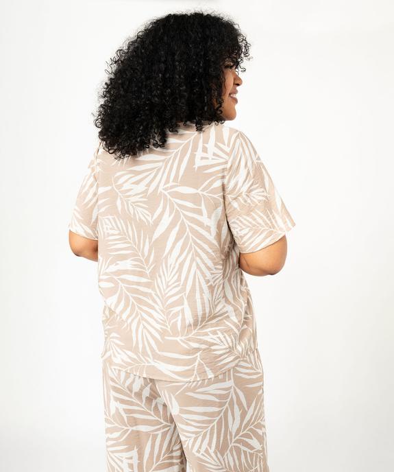 Blouse manches courtes fluide à col V et imprimé femme grande taille vue3 - GEMO (G TAILLE) - GEMO