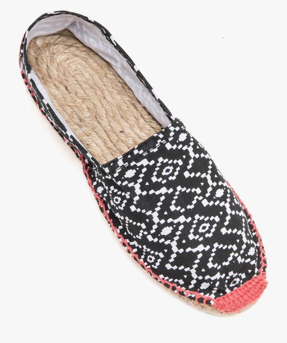 Espadrilles femme à talon plat dessus toile vue5 - GEMO (PLAGE) - GEMO