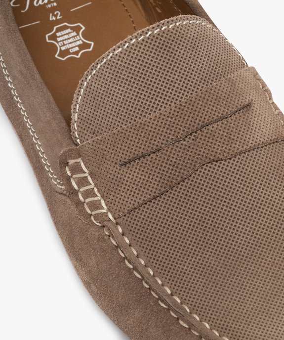 Mocassins en cuir velours homme - Tanéo vue6 - TANEO - GEMO