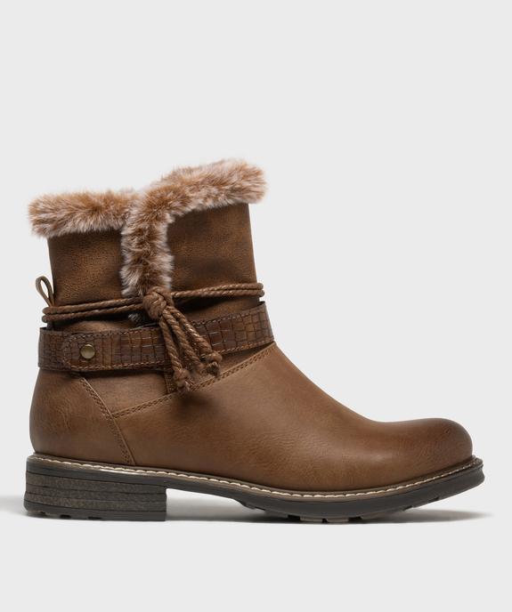 Boots fourrées avec brides cheville femme - Emilia Rosa vue1 - EMILIA ROSA - GEMO