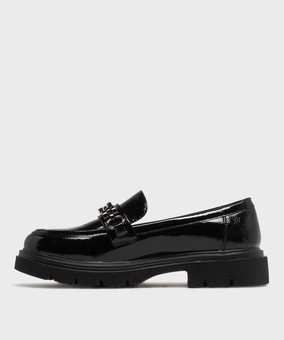 Mocassins chunky vernis à épaisse semelle crantée femme vue4 - 5 MILES - GEMO