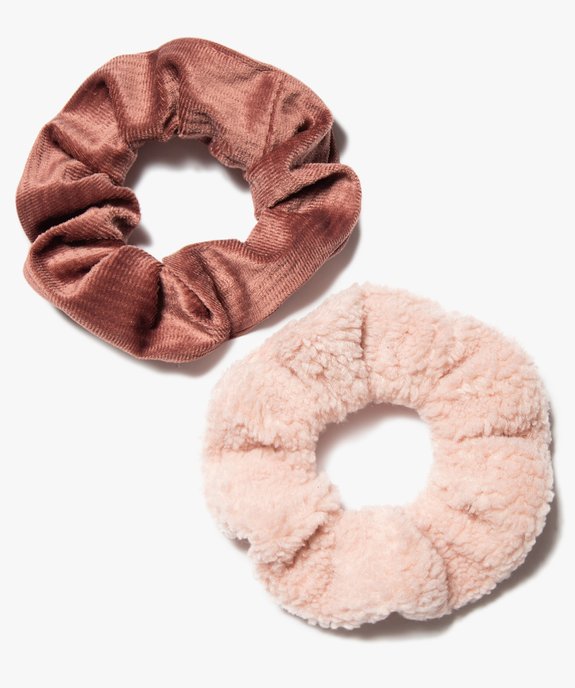 Chouchous femme en velours et fourrure imitation (lot de 2) vue1 - GEMO (ACCESS) - GEMO