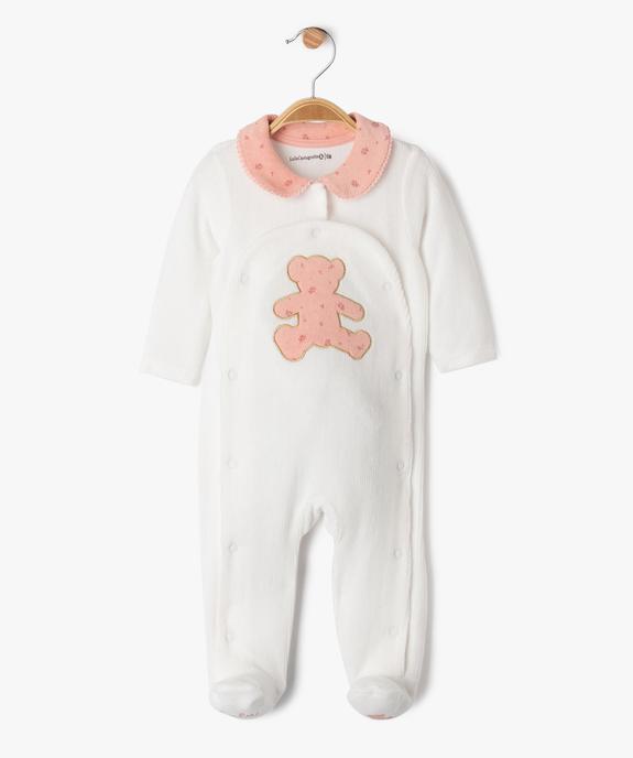 Pyjama en velours côtelé à col Claudine bébé - LuluCastagnette vue1 - LULU CASTAGNETTE G4G D - GEMO