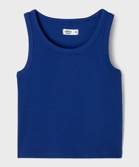 Débardeur en maille côtelée coupe courte fille vue1 - GEMO 4G FILLE - GEMO