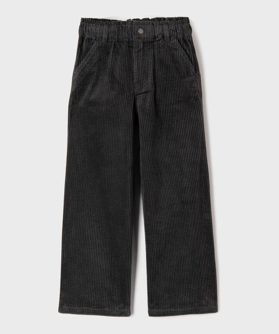 Pantalon large en velours côtelée à taille élastique réglable fille vue1 - GEMO (ENFANT) - GEMO