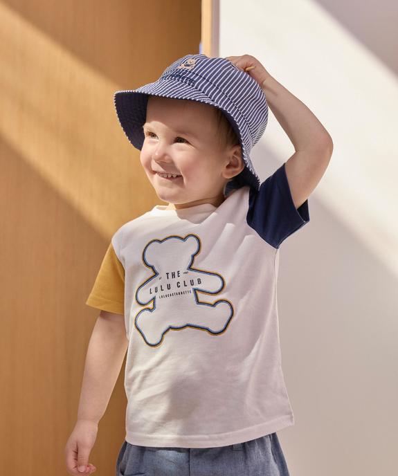 Tee-shirt à manches courtes contrastantes bébé garçon - LuluCastagnette vue1 - LULU CASTAGNETTE GEMO FOR GOOD - GEMO