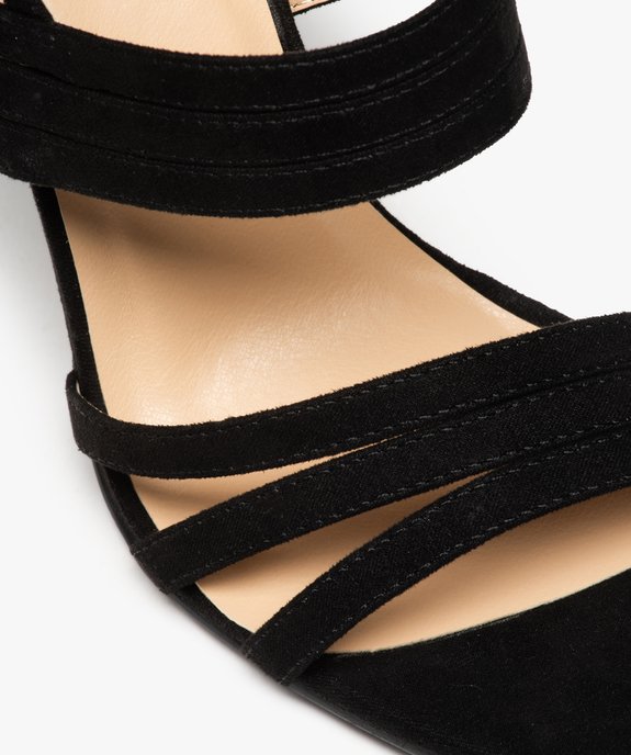 Sandales femme unies à talon aiguille et brides croisées vue6 - GEMO(URBAIN) - GEMO