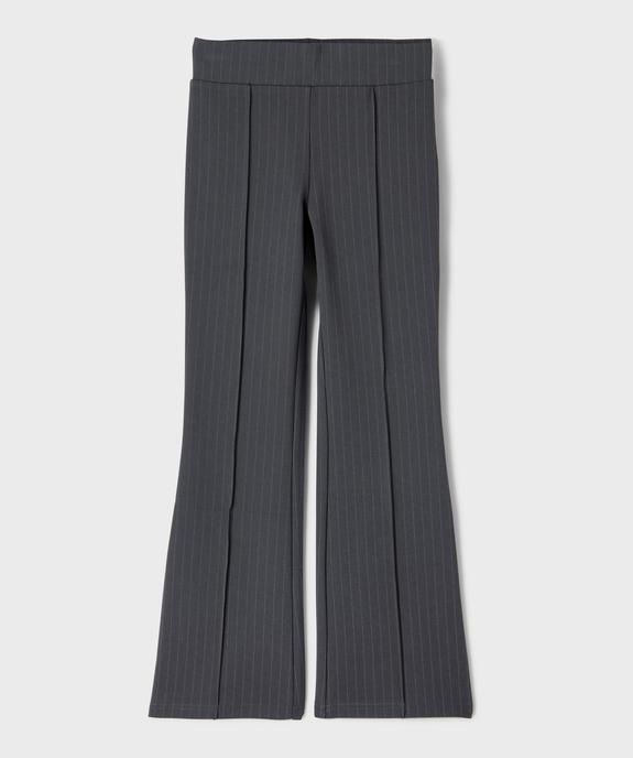 Pantalon rayé coupe flare en maille extensible fille vue1 - GEMO (JUNIOR) - GEMO