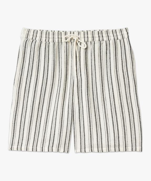 Bermuda en coton tissé à rayures homme vue4 - GEMO (HOMME) - GEMO