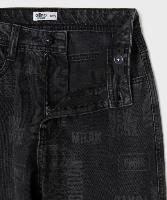 Jean large en denim imprimé délavé garçon vue4 - GEMO 4G GARCON - GEMO