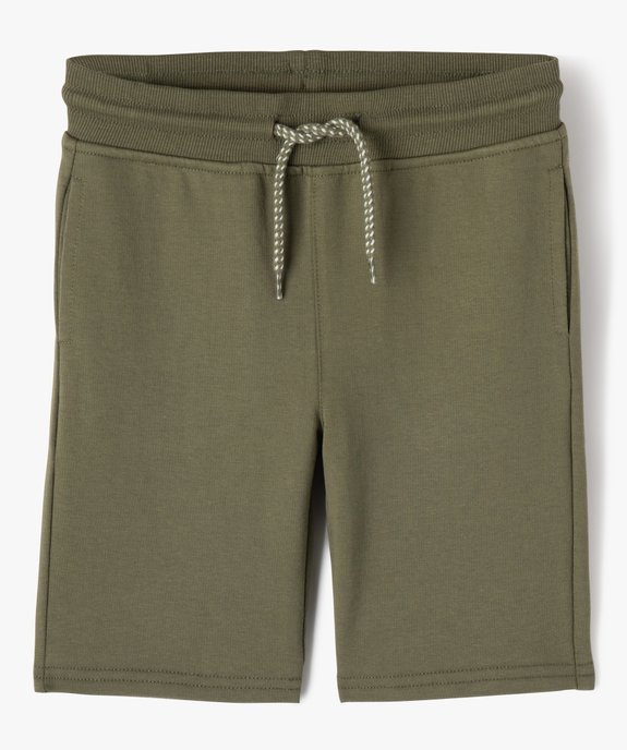 Bermuda en maille avec ceinture en bord-côte garçon vue1 - GEMO (ENFANT) - GEMO