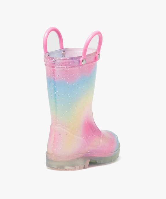 Bottes de pluie bébé fille à paillettes avec anses vue5 - LITTLE LOVE - GEMO