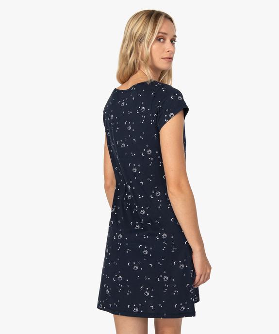 Chemise de nuit imprimée à manches courtes femme vue3 - GEMO 4G FEMME - GEMO